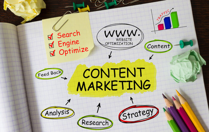 Notebook with Tools and Notes About Content Marketing  Mitra IT | Your Trusted & Reliable Software Solutions